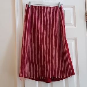 Red tulle stripe skirt